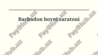 bachadon bo'yni saratoni — PPTX