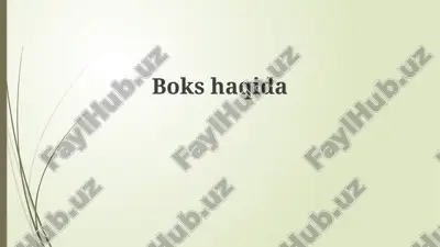 boksning tarixi va rivojlanishi — PPTX