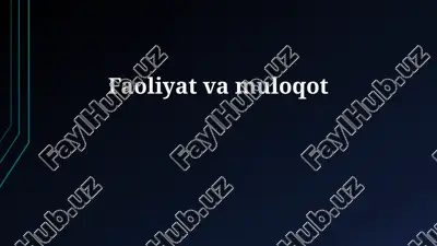 faoliyat va aloqa mohiyati — PPTX