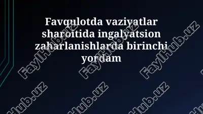 inhalatsiya zaharlanishi xavfi — PPTX