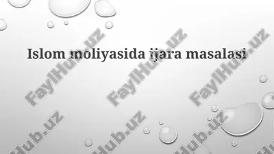 islom moliyasida lizing masalasi — PPTX