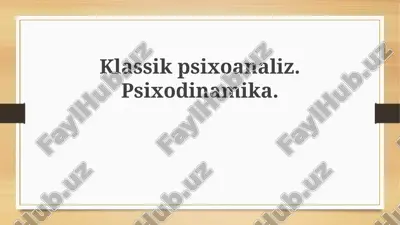 klassik psixoanaliz — PPTX