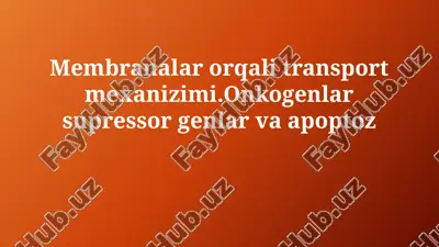 membrana transport mexanizmlari — PPTX