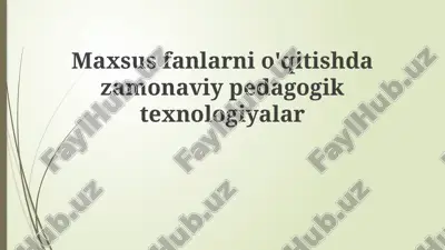 zamonaviy pedagogik texnologiyalar — PPTX