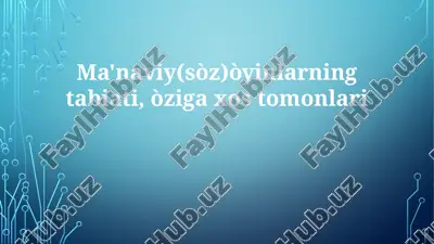 so'z o'yini — PPTX