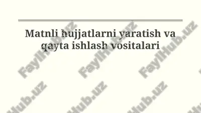 matnli hujjatlarni yaratish va qayta ishlash vositalari — PPTX