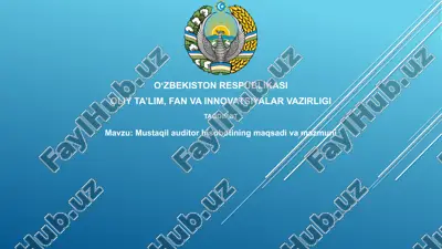 mustaqil auditorlik hisoboti — PPTX