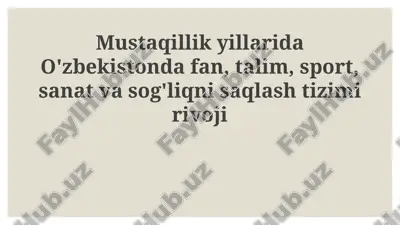 ilm-fan taraqqiyoti o‘zbekistonda — PPTX