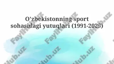 o'zbekistonning sport sohasidagi yutuqlari — PPTX