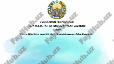 odamlarni parazitlaydigan protozoylar — PPTX