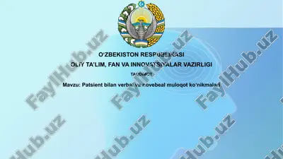 bemorni og'zaki muloqot qilish ko'nikmalari — PPTX