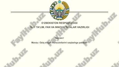 oziq-ovqat saqlash paketlari — PPTX