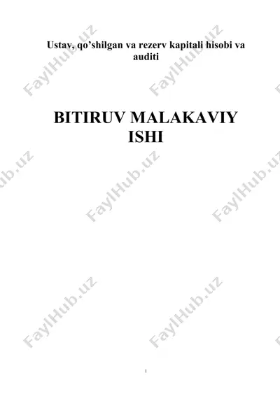 ustav, qo’shilgan va rezerv kapitali hisobi va auditi — DOCX