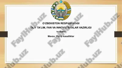 ruhiy kasalliklar — PPTX