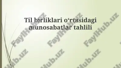 tilbirliklarioʻrtasidagimunosabatlartahlili — PPTX