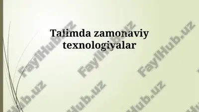 zamonaviy texnologiyalar bilan ta'lim — PPTX