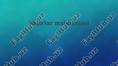 vazirlar mahkamasi — PPTX