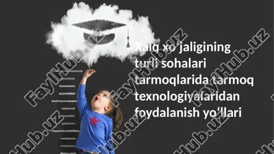tarmoq texnologiyalarining iqtisodiyot tarmoqlarida qo'llanilishi — PPTX