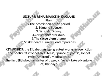 renaissance in england — PPTX