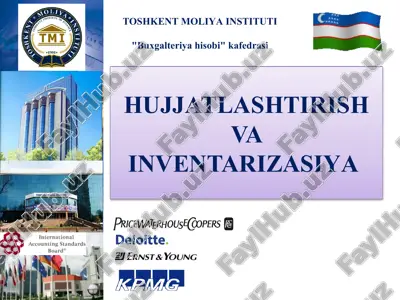 hujjatlasntirisn va inventarizasiya — PPTX