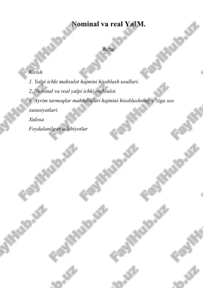 nominal va real yaim — DOCX