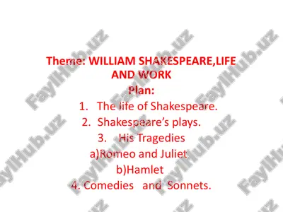 william shakespeare,life and work — PPTX