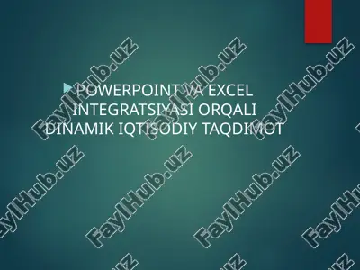 powerpoint va excel integratsiyasi orqali dinamik iqtisodiy taqdimot — PPTX