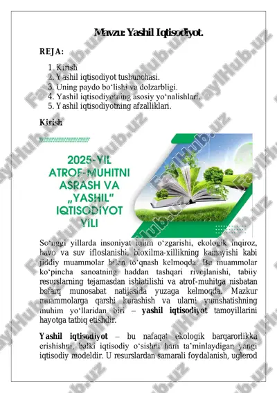 yashil iqtisodiyot — PDF