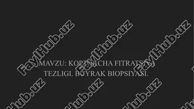buyrak koptokcha filtrlatsiya tezligi — PPTX