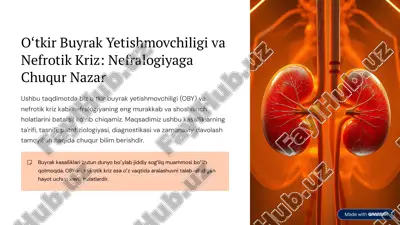 o»tkir buyrak yetishmovchiligi va nefrotik kriz — PDF