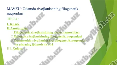 odamdarivojlanishning filogenetik nuqsonlari — PPTX