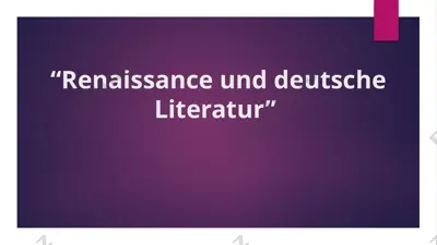 renaissance und deutsche literatur — PPTX