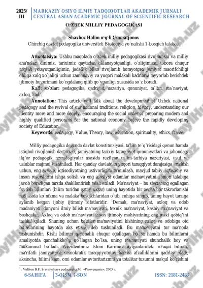 o‘zbek milliy pedagogikasi — PDF