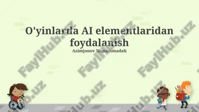 o'yinlarda ai elementlaridan foydalanish — PPTX