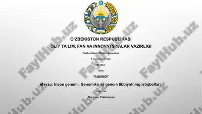 inson genomi. genomika va genom tibbiyotning istiqbollari — PPTX
