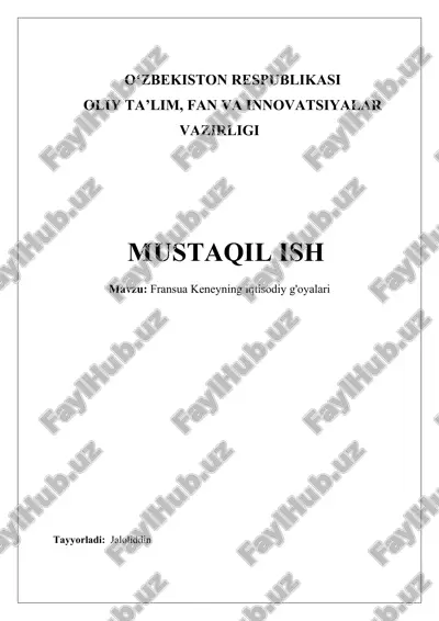 fransua keneyning iqtisodiy g'oyalari — DOCX
