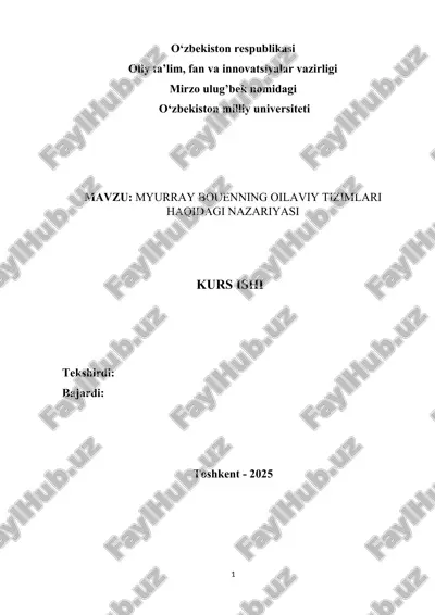 myurray bouenning oilaviy tizimlari haqidagi nazariyasi — DOCX