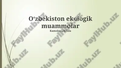 oʻzbekiston ekologik muammolar — PPTX