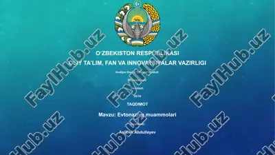 evtonaziya muammolari — PPTX