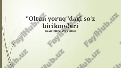 oltin yorug'dagi so'z birikmalari — PPTX