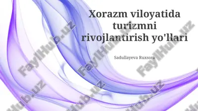 turizmni rivojlantirish yo'llari — PPTX