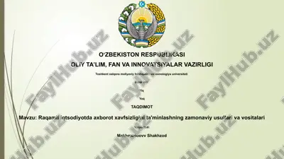 raqamli iqtisodiyotda axborot xavfsizligi — PPTX