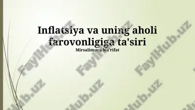 inflyatsiya: mohiyati va sabablari — PPTX
