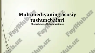 multimedia asosiy tushunchalari — PPTX