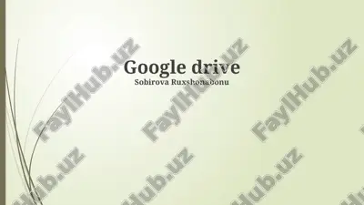 google drive xavfsizligi va maxfiyligi — PPTX