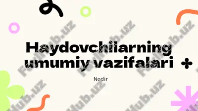 haydovchilarning umumiy vazifalari — PPTX