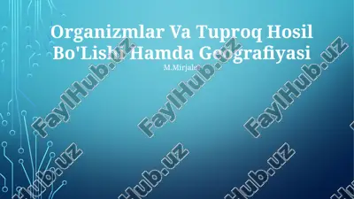organizmlar va tuproq hosil bo'lishi hamda geografiyasi — PPTX