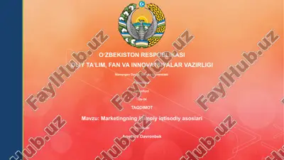 marketingning ijtimoiy iqtisodiy asoslari — PPTX