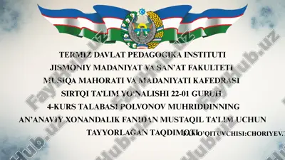 an’anaviy xonandalikda uslub va maktablarning shakllanishi — PPTX