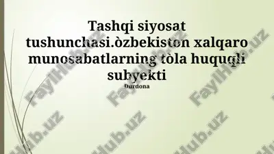 tashqi siyosat tushunchasi — PPTX